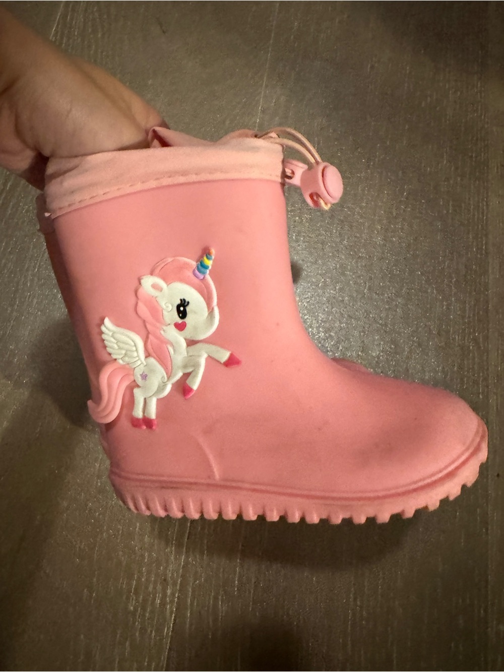 Toddler Girl Pink Unicorn Rain Boots Size 6-7